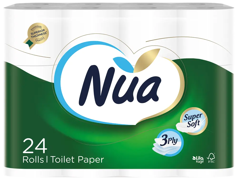 NUA Toalettpapper 3-lagers - 24 rullar