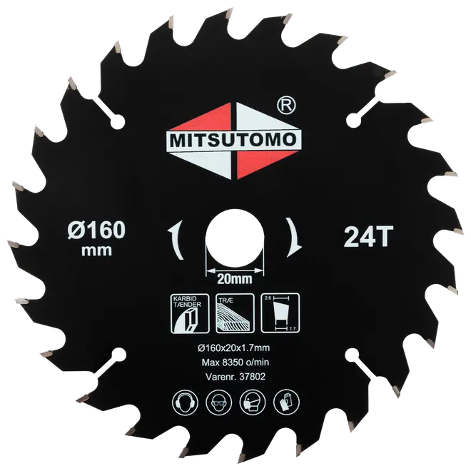 Mitsutomo Rundsavsklinge Ø160 x 20 mm 24T