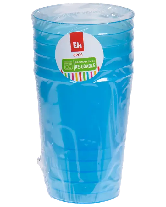 Glas 28 cl återanvändbart 6-pack - olika färger