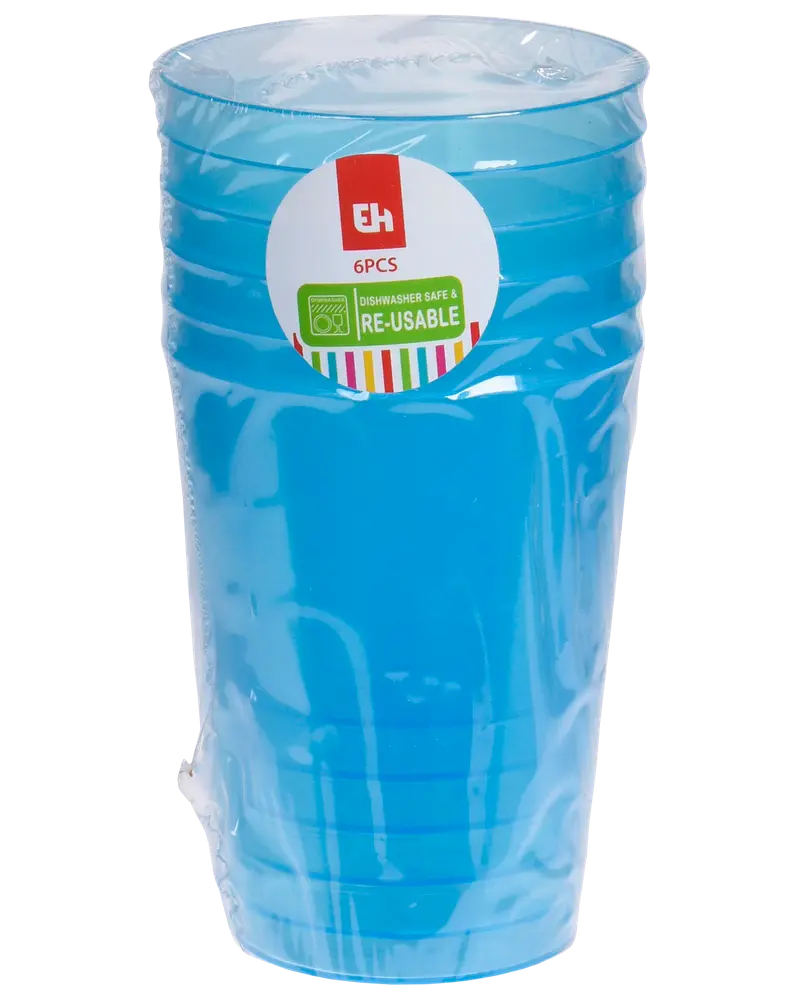 Glas 28 cl återanvändbart 6-pack - olika färger