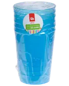 Vandglas 28 cl genanvendelig 6-pak - forskellige farver