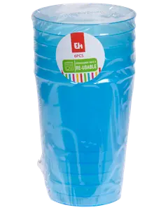 Glas 28 cl återanvändbart 6-pack - olika färger