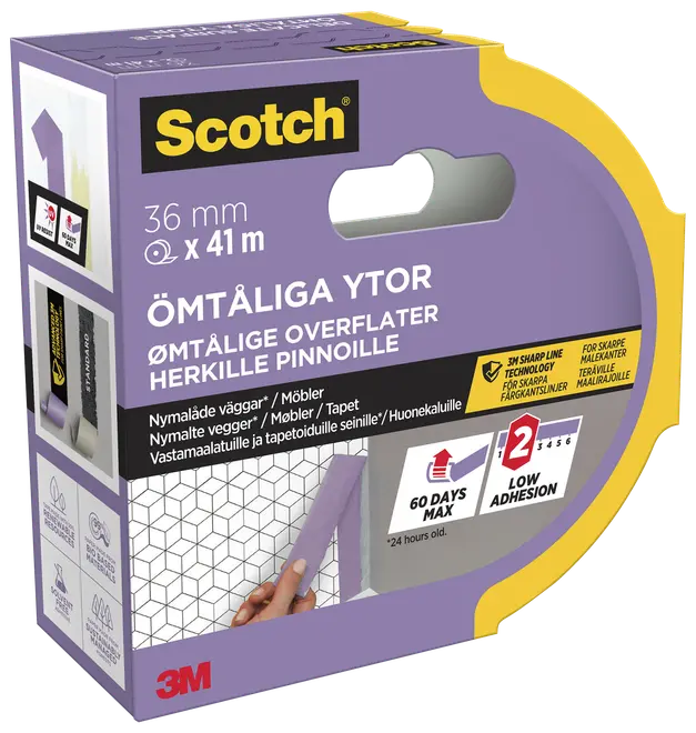 Scotch® Afdækningstape Sarte overflader 41 meter - 36 mm