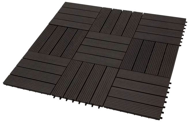 WPC Kompositplatta 30 x 30 cm - kolgrå