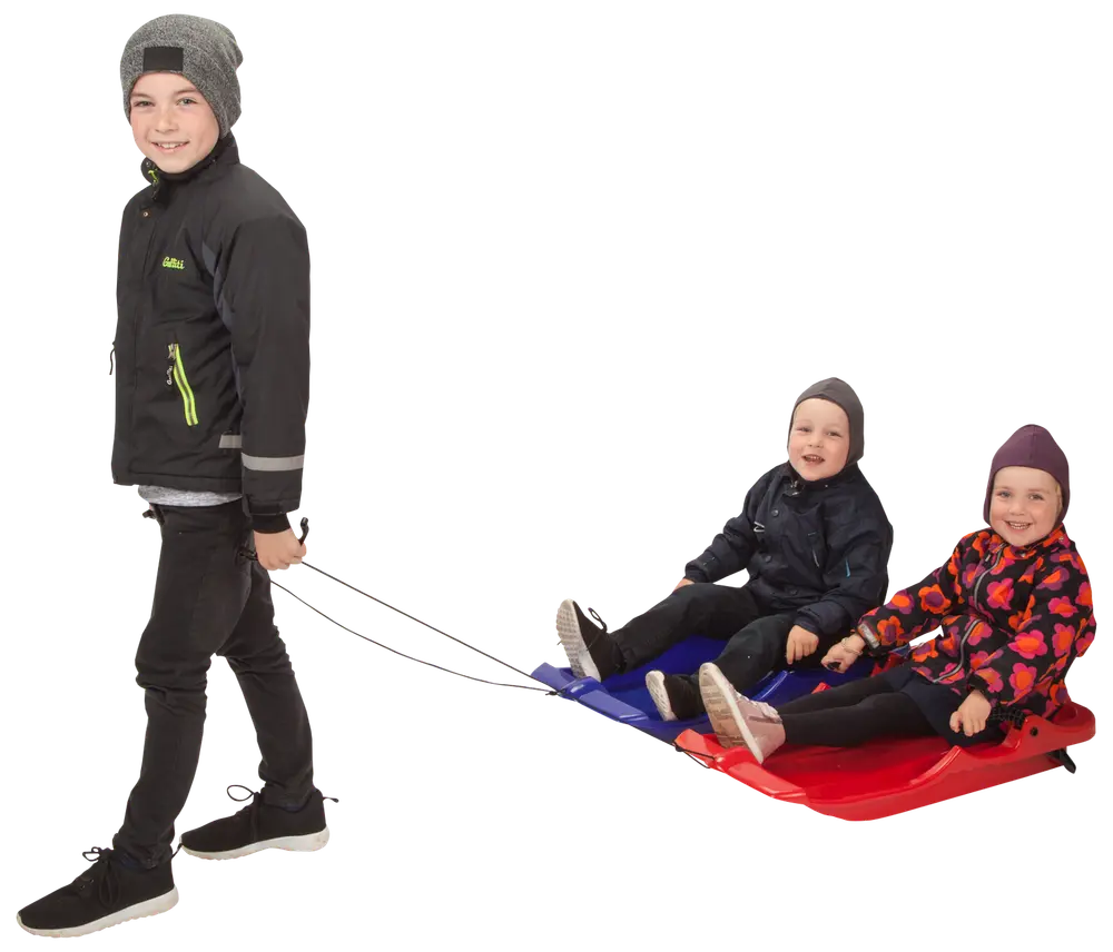 Pulka med broms blå