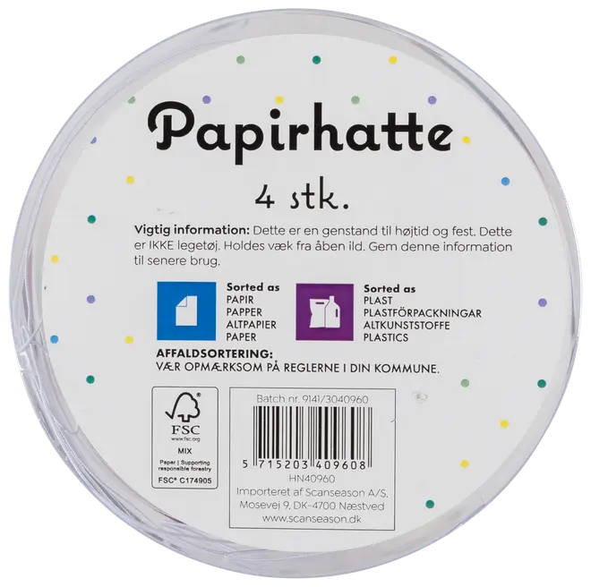 Disco papirhatte 4-pak