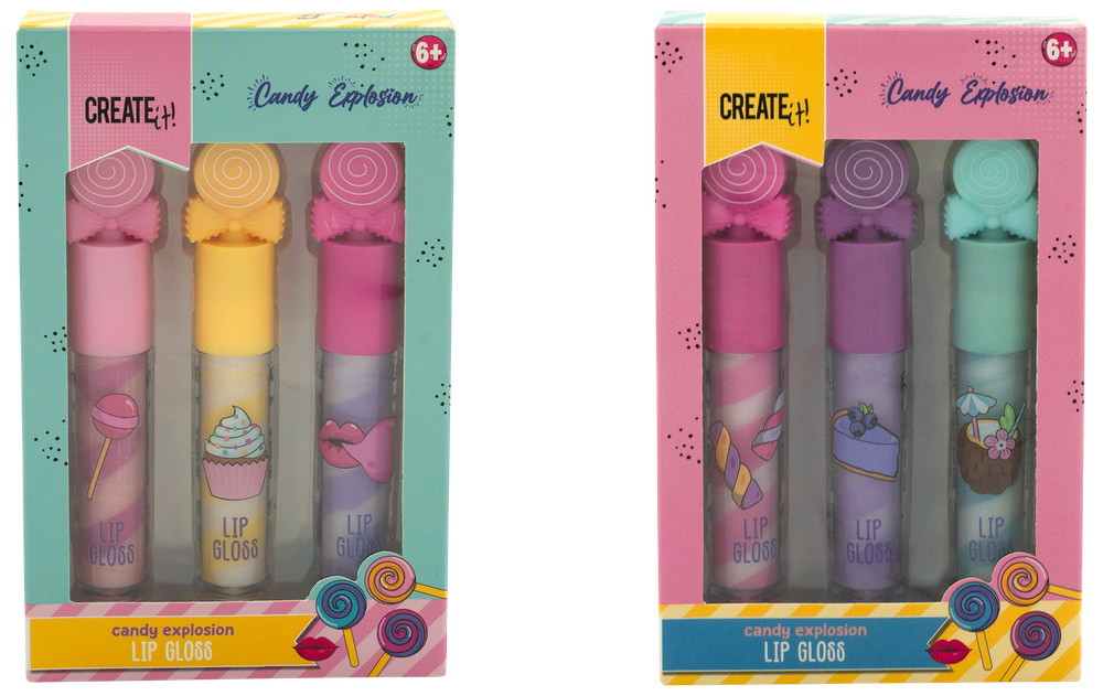 CREATEit Lipgloss 3 stk. candy explosion - assorterede varianter