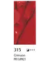 Djup karminröd färgprov märkt 315, PR13/PR21.