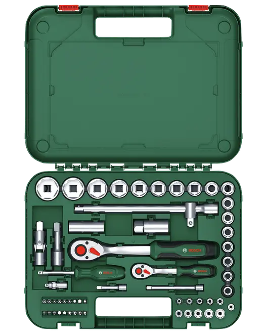 Spärrnyckelsats 1/4" och 1/2" 57 delar