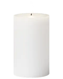 LED-blockljus med rillor och timer - H. 12,5 cm
