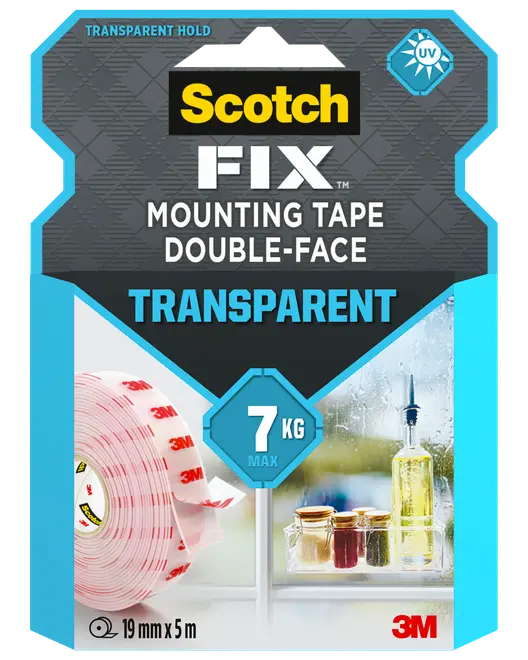Scotch-FIX™ Dobbeltklæbende Transparent 19 mm x 5 meter
