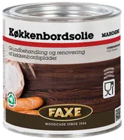 FAXE køkkenbordsolie, hvid, til behandling og renovering af køkkenbordplader i træ. Fødevarekontakt godkendt. Metal dåse med låg, 0,75 liter.