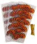Set med genomskinliga godispåsar med orange pumpa-motiv, inkluderar guldfärgade snoddar. Perfekt för Halloween-gåvor, godis eller små presenter. Hållbar och festlig förpackning.