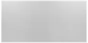 Flad lysegrå rektangulær panel med tynd metallisk kant og diskrete skrå kanter.