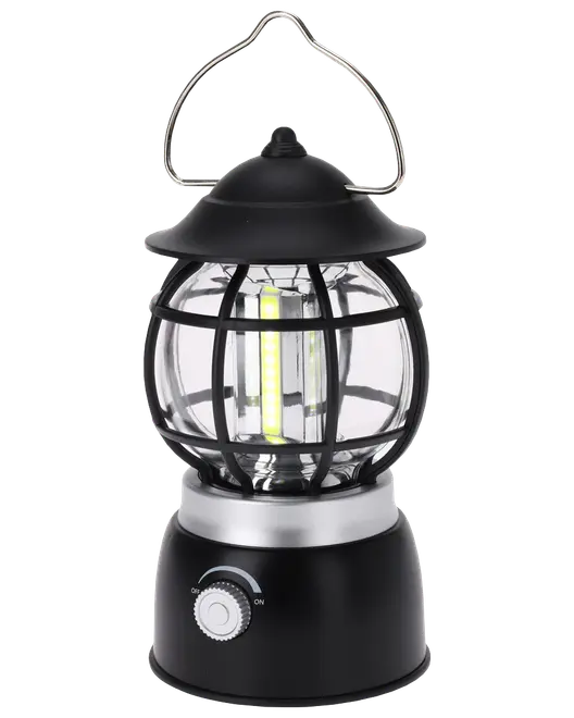 Campinglampe retro med LED H. 20 cm