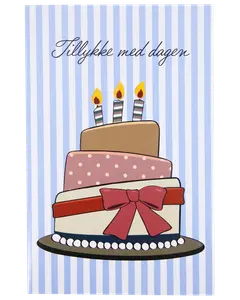 Kort med kuvert 11x17 cm - lagkage