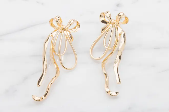 Øreringe stor sløjfe - guld