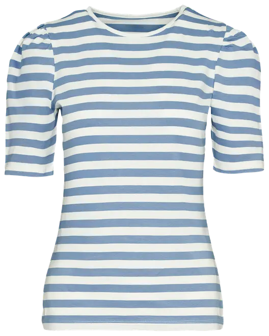 T-shirt Stribet - Blå/hvid