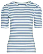 T-shirt Stribet - Blå/hvid