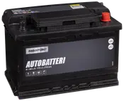 Branford bilbatteri, sort rektangulært design, mærket "AUTOBATTERI" med mål 190x175x278 mm, egnet til køretøjer. Har topterminaler, bærehåndtag og tydelig produktmærkning.