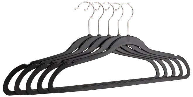 Plastbøjler sort 5-pak