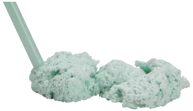 Lys grøn, luftig slime med blød, skumagtig tekstur. Perfekt til sanseleg, strækning og formning. Leveres med en rørepind for nem håndtering og kreativ leg.