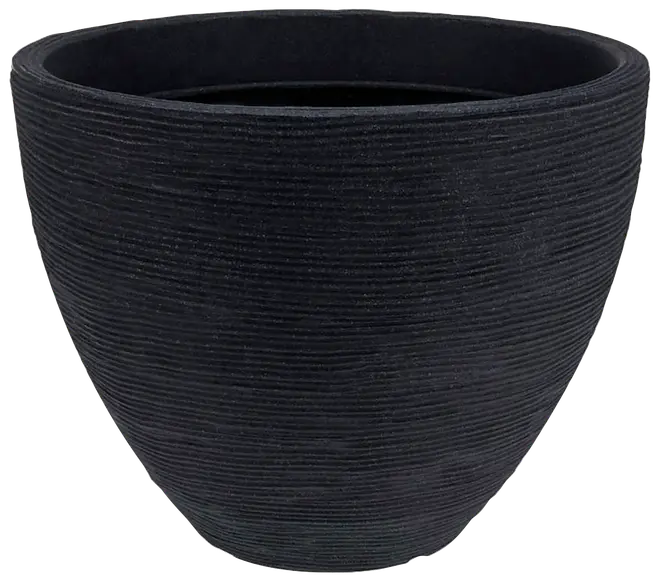 Räfflad kruka Ø40 cm - antracitgrå