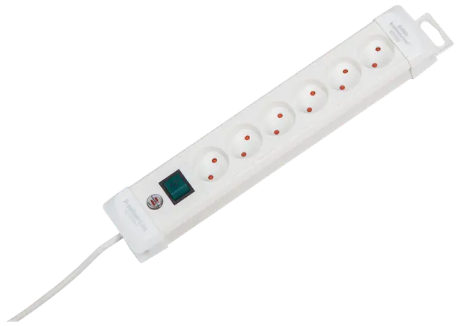 Stikdåse 6 udtag - hvid