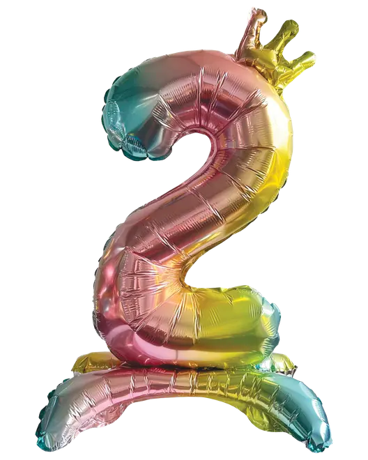 Folieballon Regnbue med krone 70 cm - Nr 2