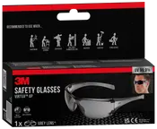 3M Virtua AP sikkerhedsbriller med grå, slagfaste og ridsefaste linser. Giver 99,9% UV-beskyttelse. Velegnet til havearbejde, slibning, tømrerarbejde, boring, murerarbejde, maling og reparation.