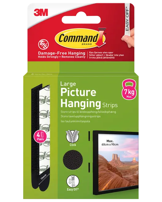 Command™ Strips Tavelupphängning - Svart L