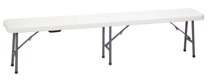 Hopfällbar bänk L. 180 cm - vit