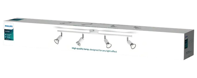 PHILIPS Spotlampe Limbali GU10 4 spot - hvid