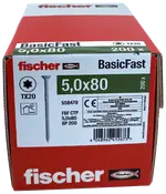 fischer Spånskrue 5 x 80 mm TX20 200 stk.