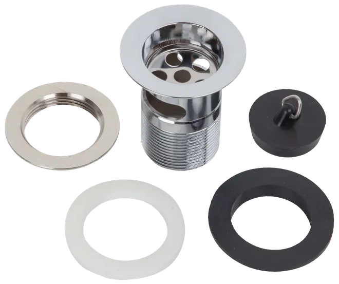 Bottenventil med plugg 1 1/4'' - krom