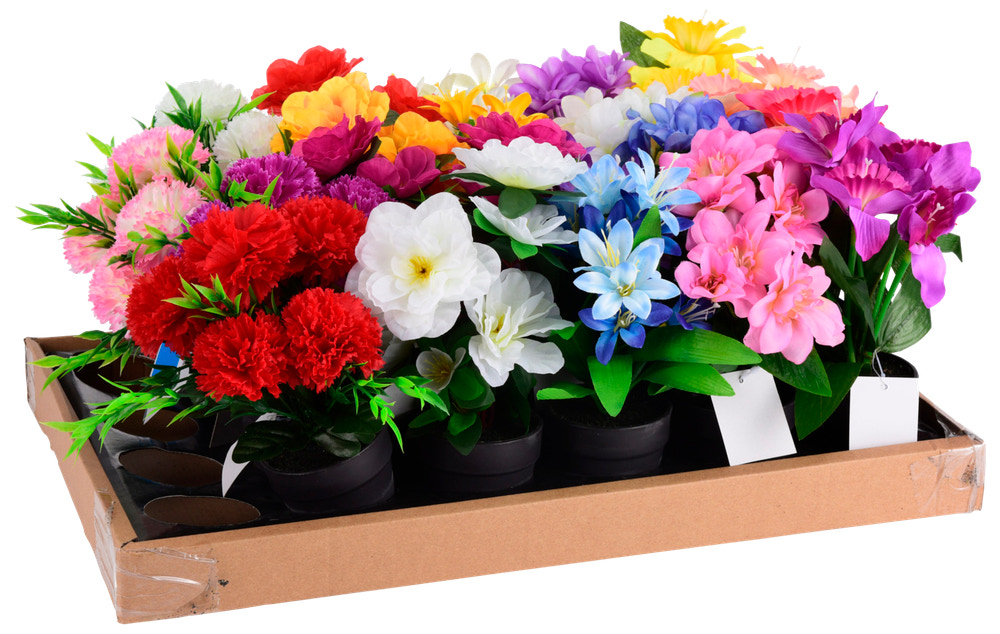 Kunstig blomst 23 cm - assorterede blomster