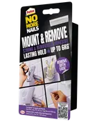 Pattex No More Nails Mount & Remove lim, stærkt og aftageligt, holder op til 6 kg, egnet til mange overflader, nem at påføre og fjerne, vandafvisende, tubeemballage.