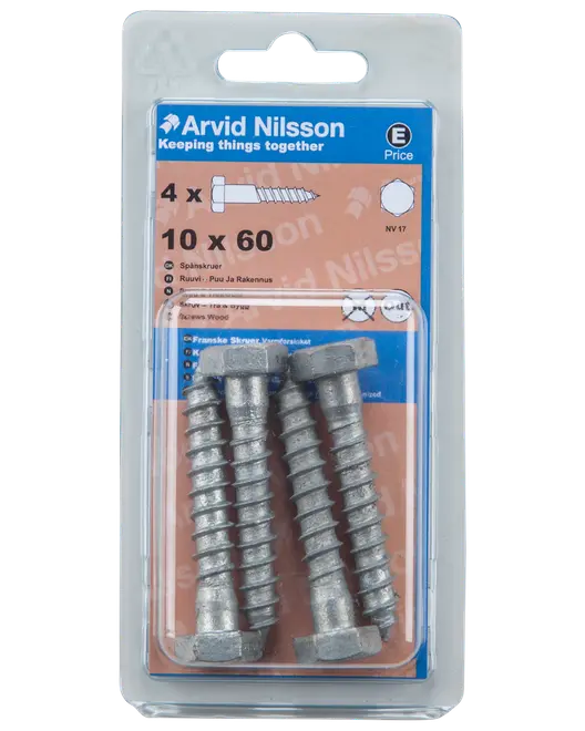 Arvid Nilsson Fransk skrue 10 x 60 mm 4-pak