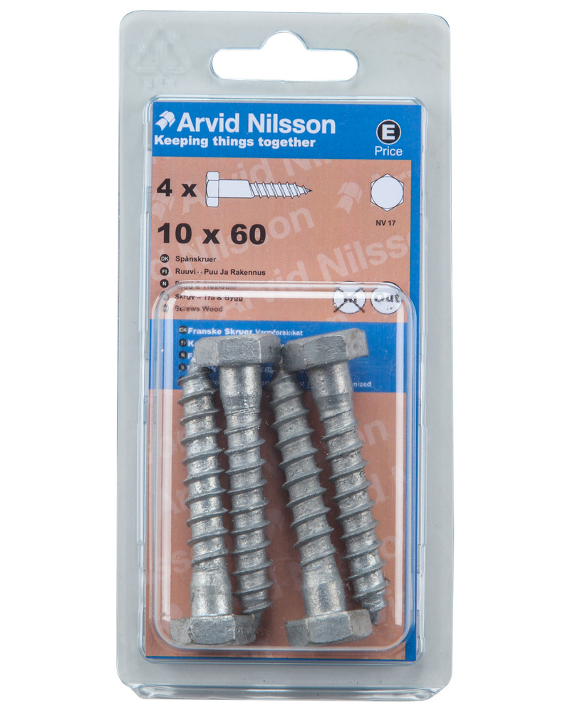 Arvid Nilsson Fransk skrue 10 x 60 mm 4-pak