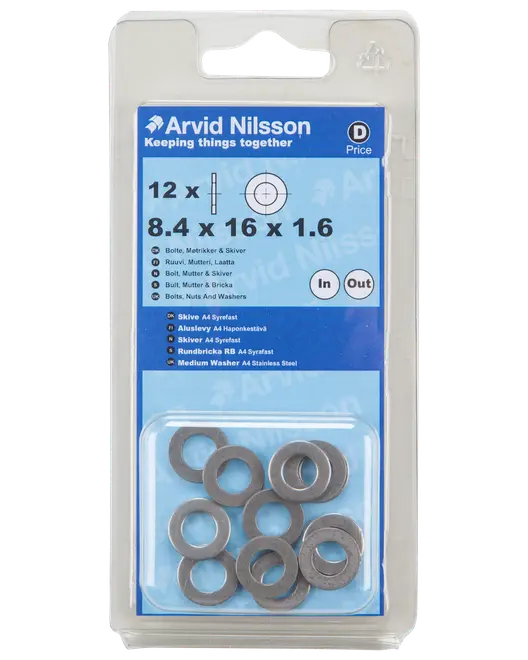 Bricka A4 för M8 12 st