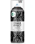Aerosolspraydåse med gennemsigtigt låg, sort geometrisk etiket og chalk effect charcoal-finish til møbler og dekoration.