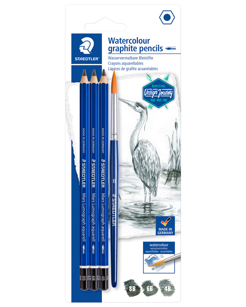 Staedtler Design Journey Akvarel graphite 4 dele