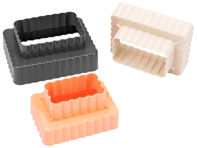 Udstiksform firkant 3-pak - assorterede farver 