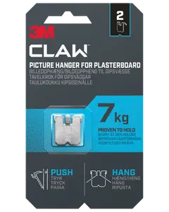 3M™ CLAW™ Tavelkrok för gipsväggar – 7 kg, 2-pack