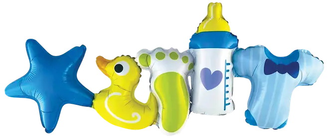 Folieballon Guirlande - Dåb blå