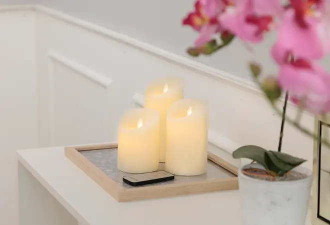 LED-vokslys med fjernbetjening 3-pak