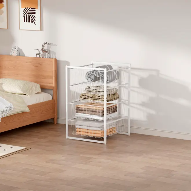 Garderobsinsats med 4 korgar