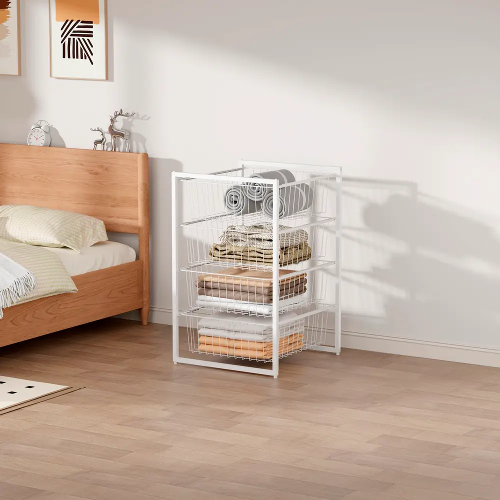 Garderobsinsats med 4 korgar