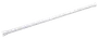 Hvid justerbar spændestang med gummiender, velegnet til gardiner eller bruseforhæng. Cylinderformet, let og nem at montere uden værktøj.