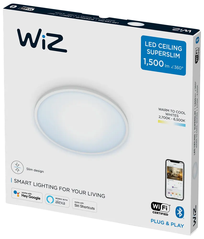 WIZ SuperSlim Plafondlamp Rond 22W (Wit) Warm tot Koelwit Licht WIZ SuperSlim Plafondlamp Rond 22W (Wit) Warm tot Koelwit Licht